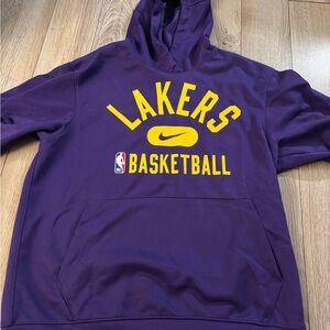 Nike Purple and Yellow Lakers Basketball Hoodie